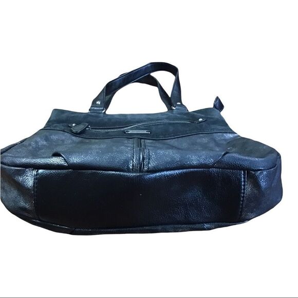 David Jones of Paris Black Metallic & suede Trim Shoulder Bag - Picture 3 of 11